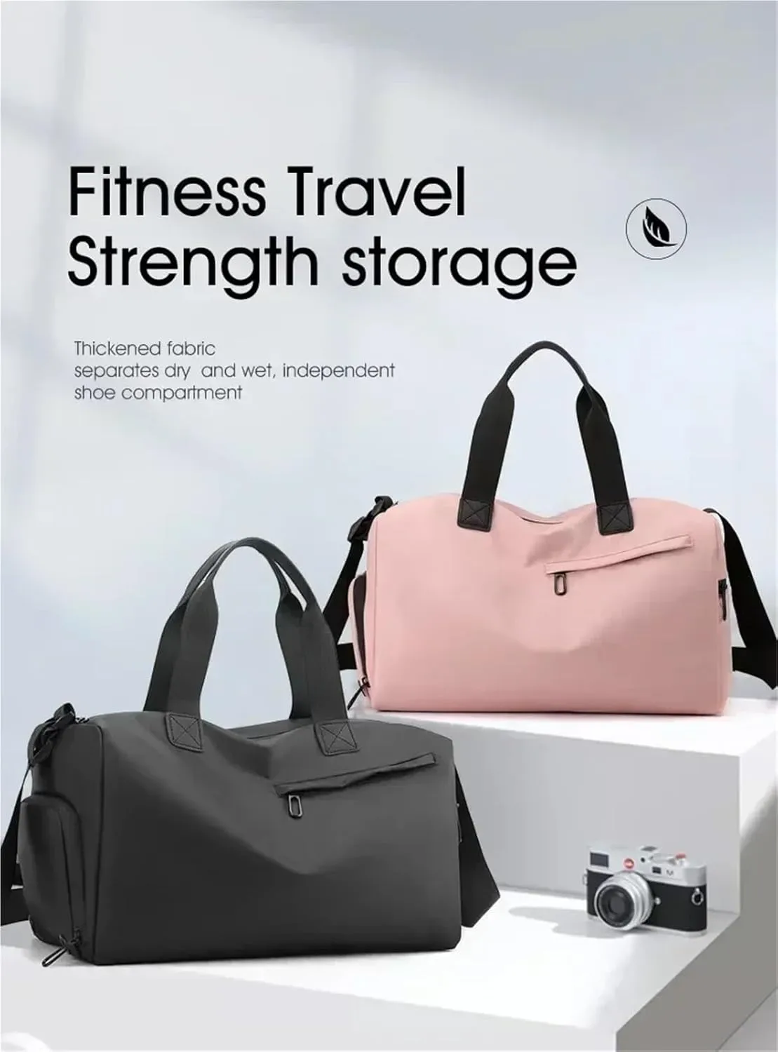 Large Capacity Waterproof Oxford Travel Duffle Bag, Heavy-Duty Gym Bag with Reinforced Zippers & Multiple Compartments, Anti-Scratch Sports Tote for Fitness, Camping, and Weekend Trips(Black)