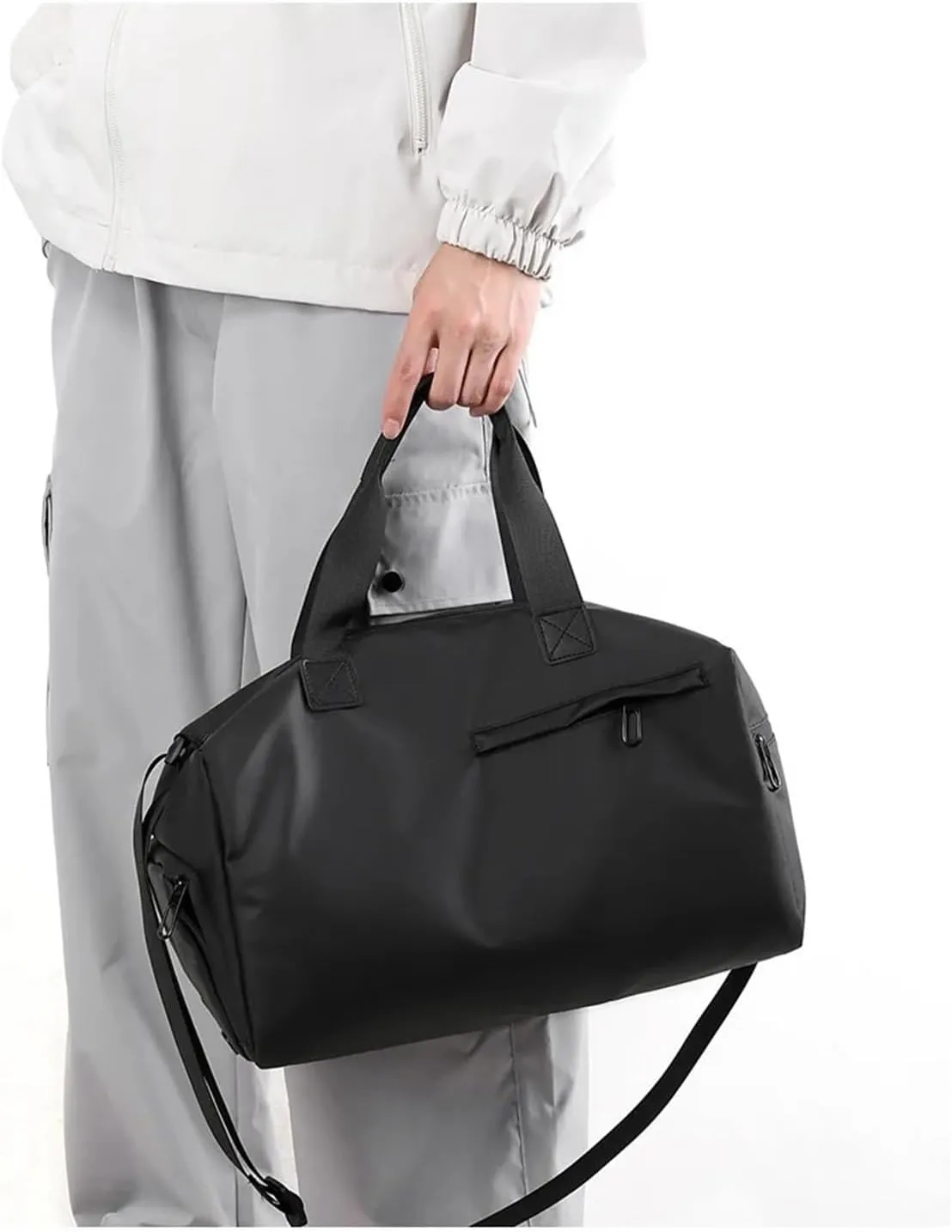 Large Capacity Waterproof Oxford Travel Duffle Bag, Heavy-Duty Gym Bag with Reinforced Zippers & Multiple Compartments, Anti-Scratch Sports Tote for Fitness, Camping, and Weekend Trips(Black)