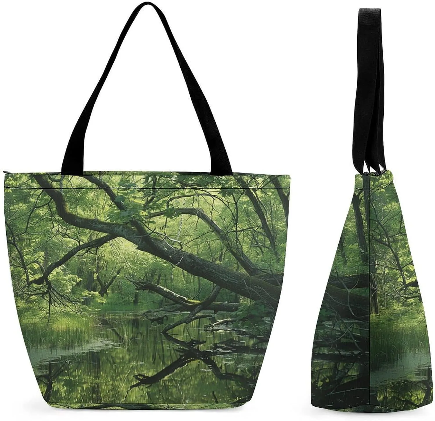Large Grocery Bags Beach Tote An Ancient Swamp Shopping Bag for Women Shoulder Bag for Travel Work Handbag