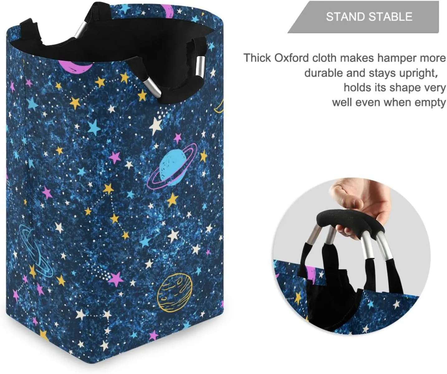 Laundry Basket Laundry Hamper Large Collapsible Bag Waterproof Clothes Basket Laundry with Handle Upright Well Dirty Holder for Clothes Toys in Bedroom Dorm Nursery Star
