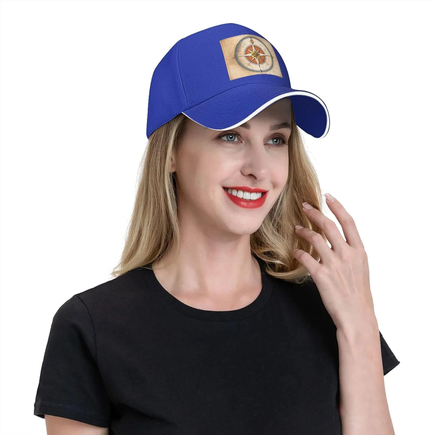 Law of The Compass Navigation Pattern Unisex Baseball Cap Black : Breathable, Light