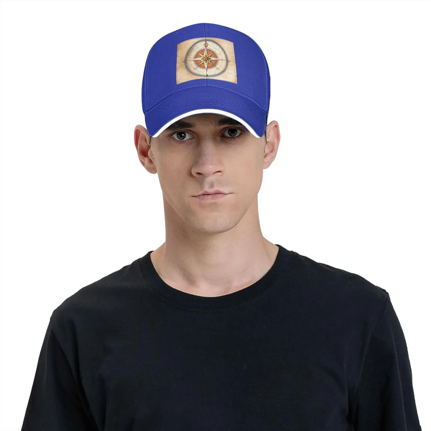 Law of The Compass Navigation Pattern Unisex Baseball Cap Black : Breathable, Light