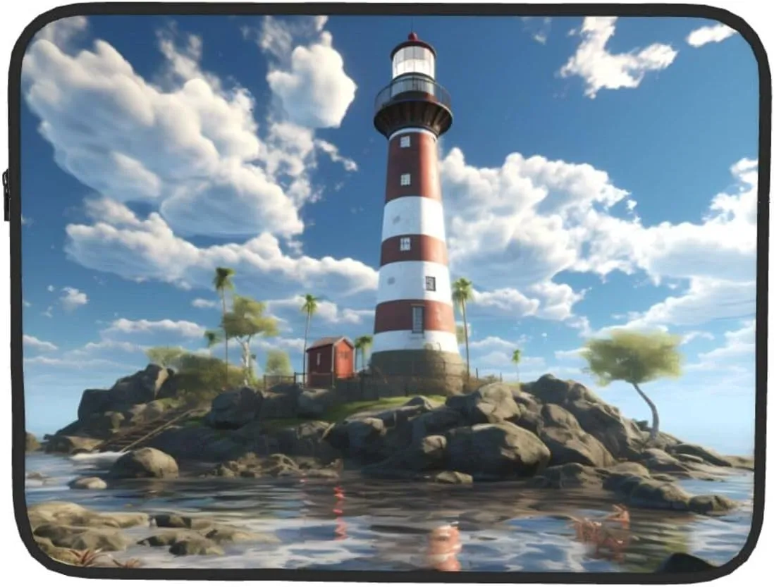 Lighthouse Backdrop Prints Shockproof Portable Laptop Sleeve Bag 13 inch for Men and Women Business Travel, Office Daily Use