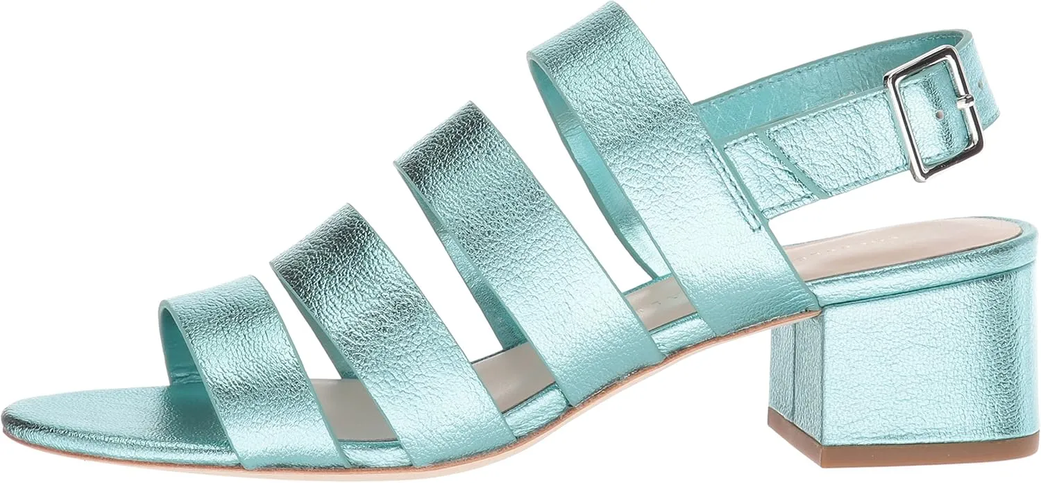 LOEFFLER RANDALL Women's Mavis (Foiled Lambskin) Heeled Sandal