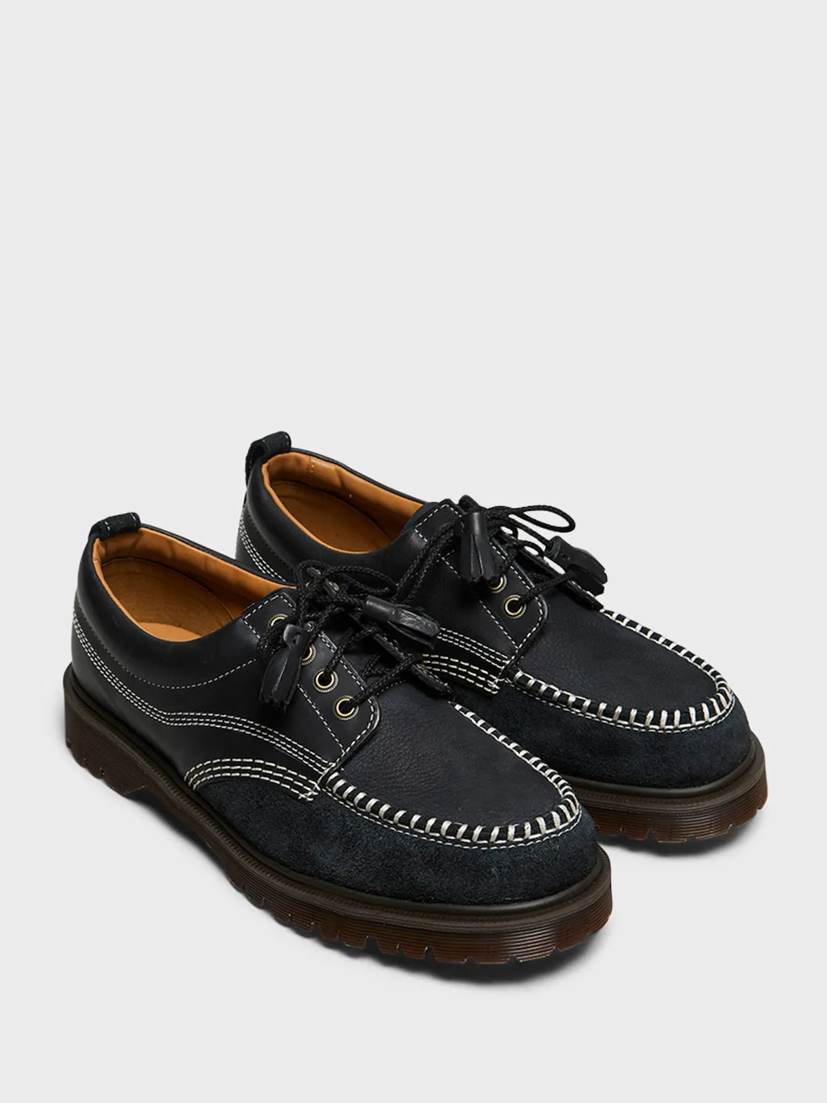 Lowell Shoes in Black, Kinsley Tumble and Buttersoft Hairy Suede