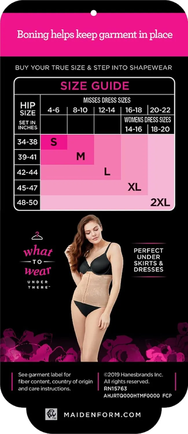 Maidenform Women's Waist Trainer Shapewear, Tummy Control Waist Cincher with Lace, Ultra Firm Control Corset