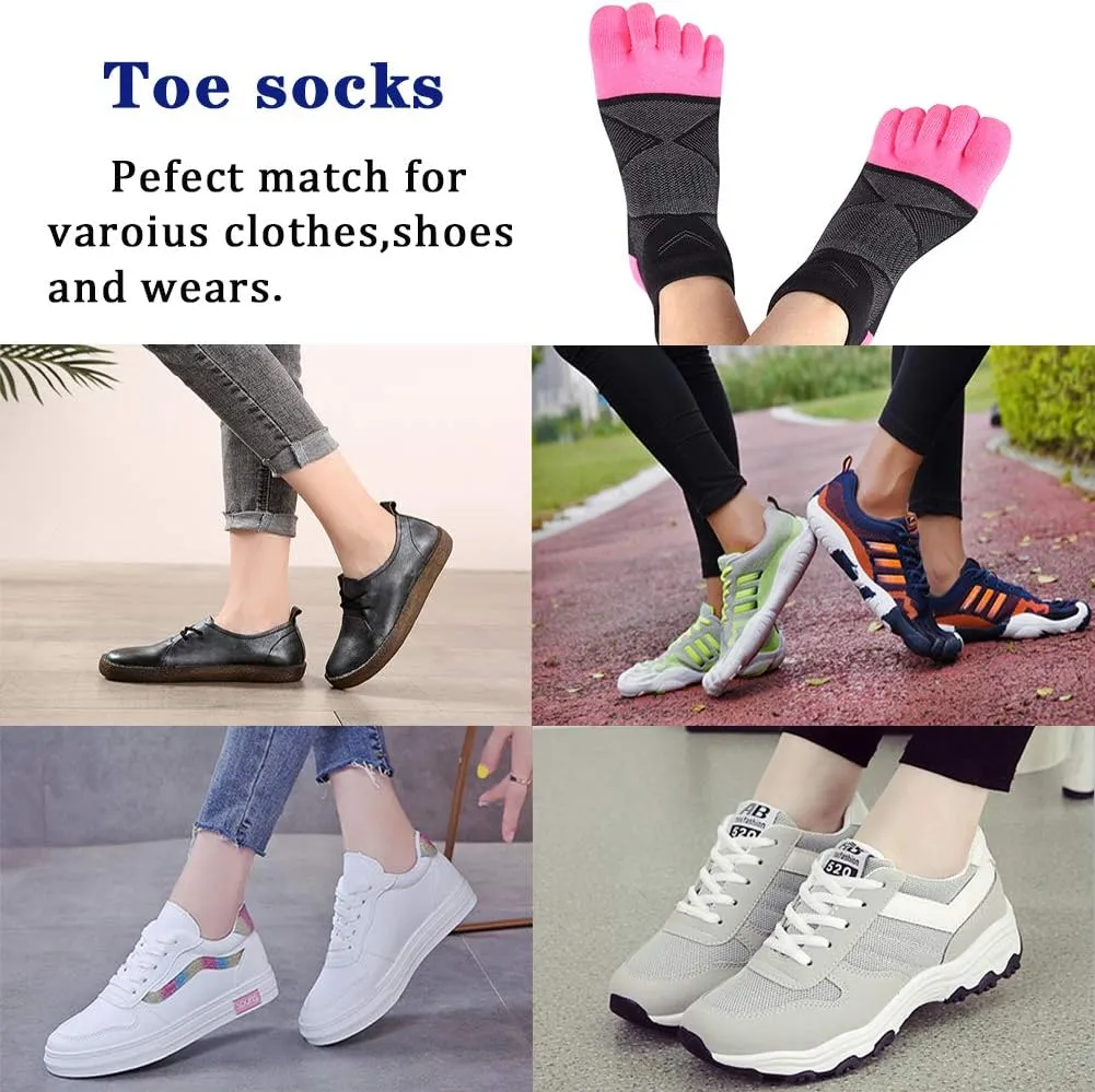 Meaiguo Women's Toe socks No Show Five Finger Socks For Men Running Athletic 3 Pairs