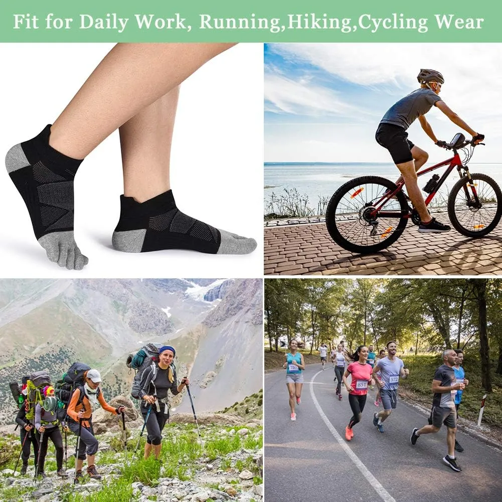 Meaiguo Women's Toe socks No Show Five Finger Socks For Men Running Athletic 3 Pairs