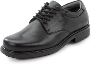 Men's, Huron, Black, Dress Style, MaxTrax Slip Resistant, Soft Toe Work Shoe (9.5 M)