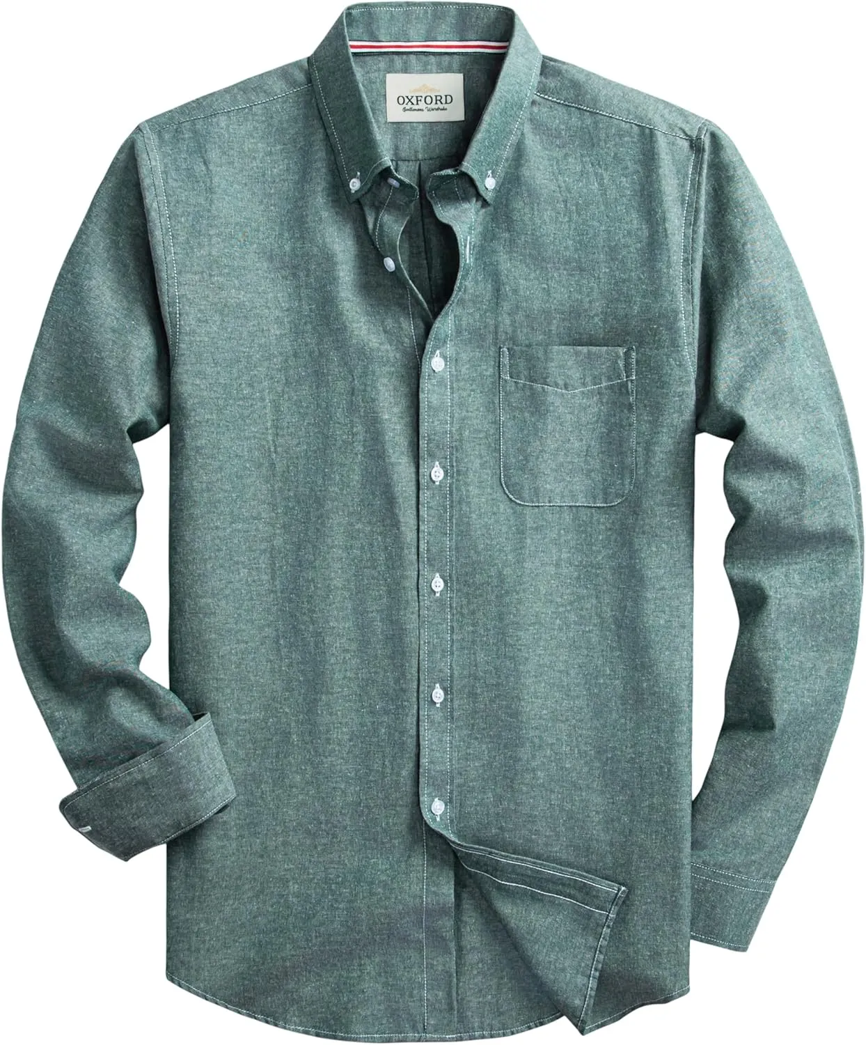 Mens Oxford Shirts Long Sleeve Slim Fit Lightweight Casual Button Down Shirts with Pocket