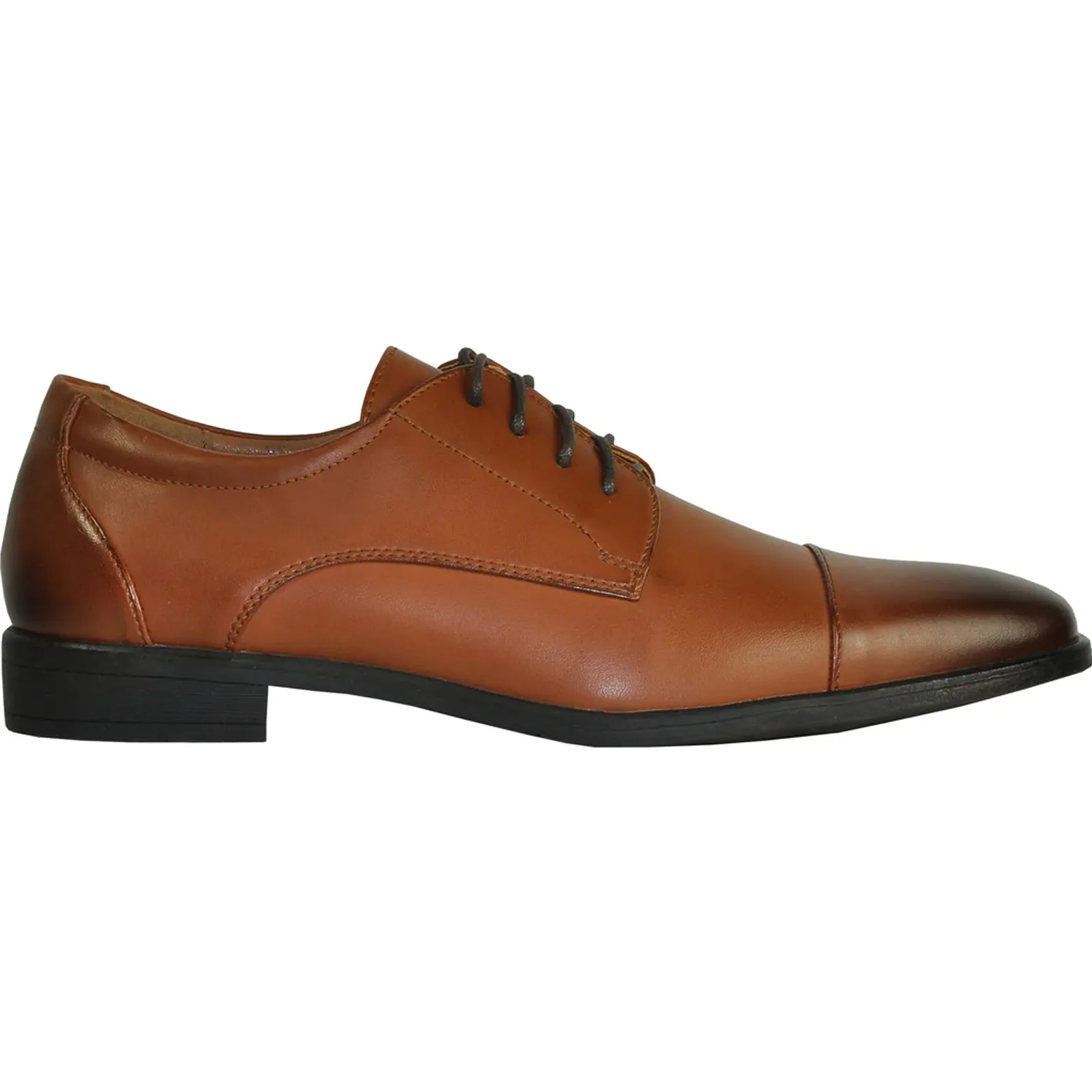 Mens Vintage Style Oxford Cap Toe Dress Shoe in Antique Brown