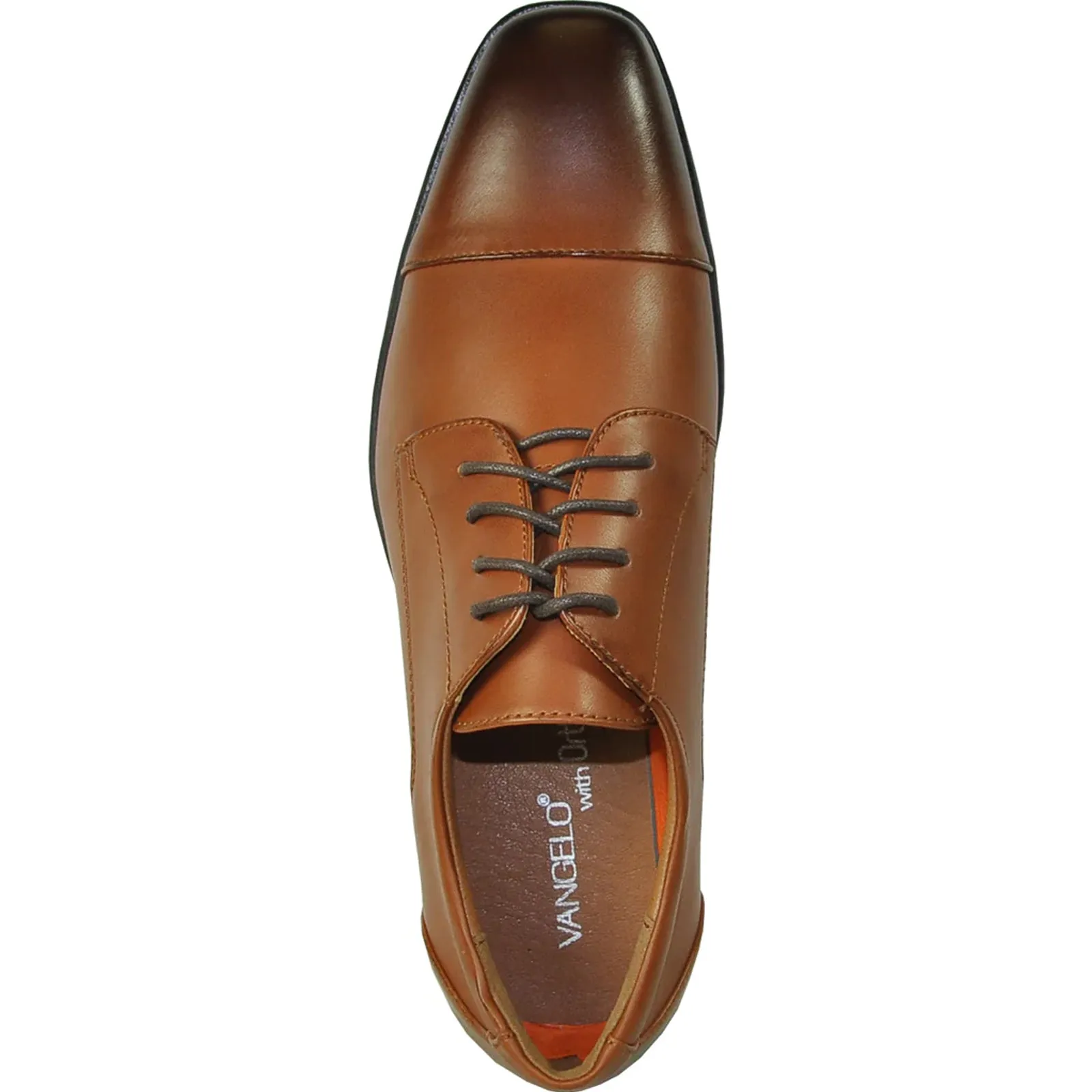 Mens Vintage Style Oxford Cap Toe Dress Shoe in Antique Brown