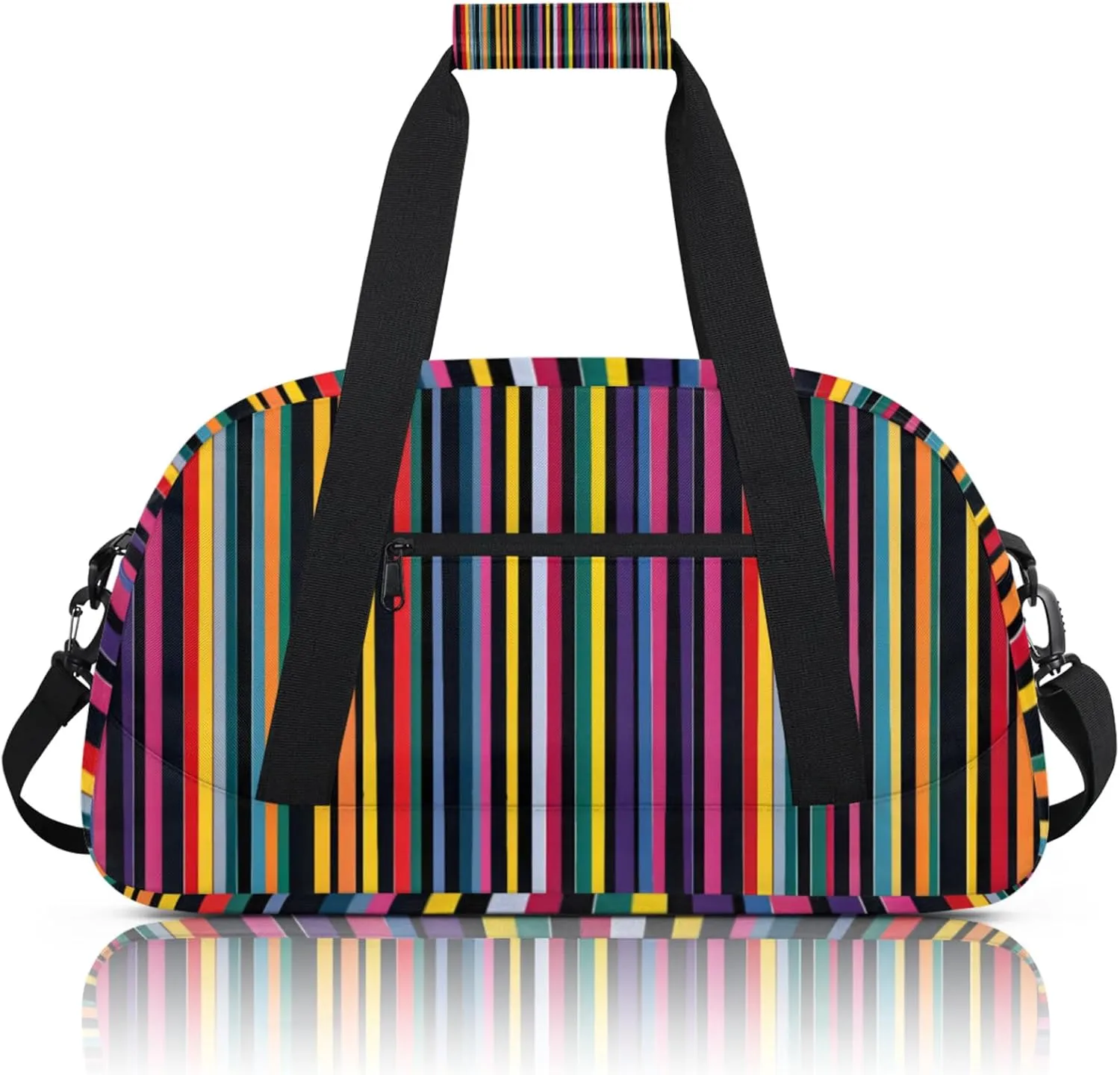 Mexican Stripes Colorful Small Gym Bag 18 inch Carry On Duffel Bag for Weekender Travel Sports Workout Yoga Gymnastics Dance Ballet