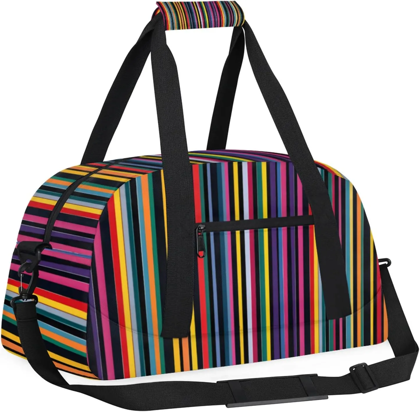 Mexican Stripes Colorful Small Gym Bag 18 inch Carry On Duffel Bag for Weekender Travel Sports Workout Yoga Gymnastics Dance Ballet