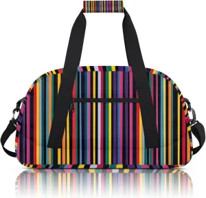 Mexican Stripes Colorful Small Gym Bag 18 inch Carry On Duffel Bag for Weekender Travel Sports Workout Yoga Gymnastics Dance Ballet