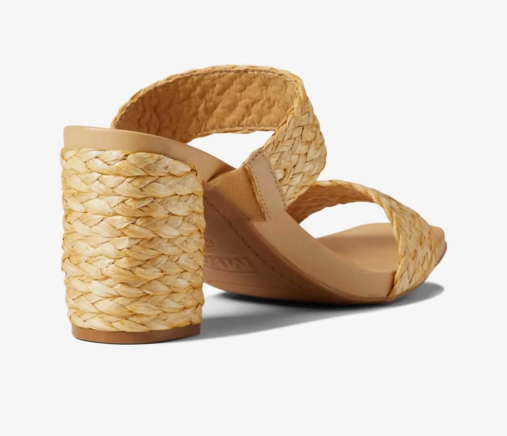 Mia - Women's Wide Strap Straw Heels Sandal