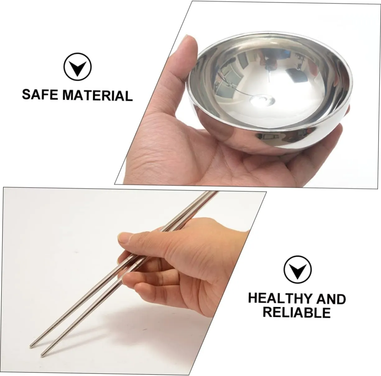 Mikikit Camping Bowl Spoon Chopsticks Reusable Outdoor Spoons Camping Eating Utensils Kit Multifunctional Travel