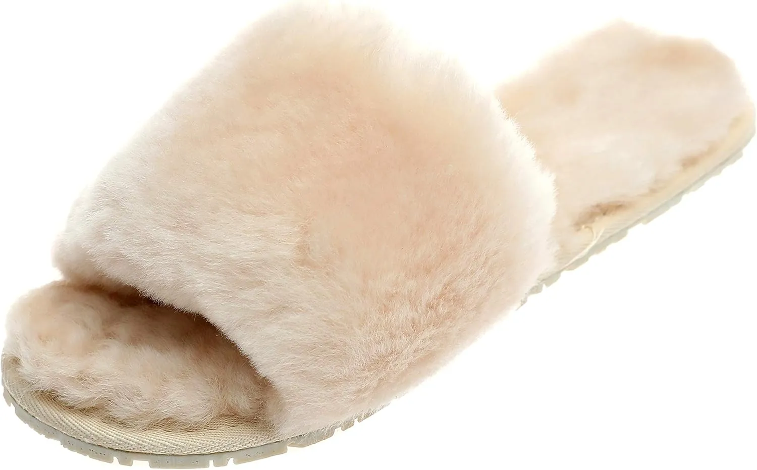 Millffy Women's Wool Fur Slippers Sheepskin Leather Slippers Shearling Fur Fluffy Fuzzy House Bedroom Shoes Slides