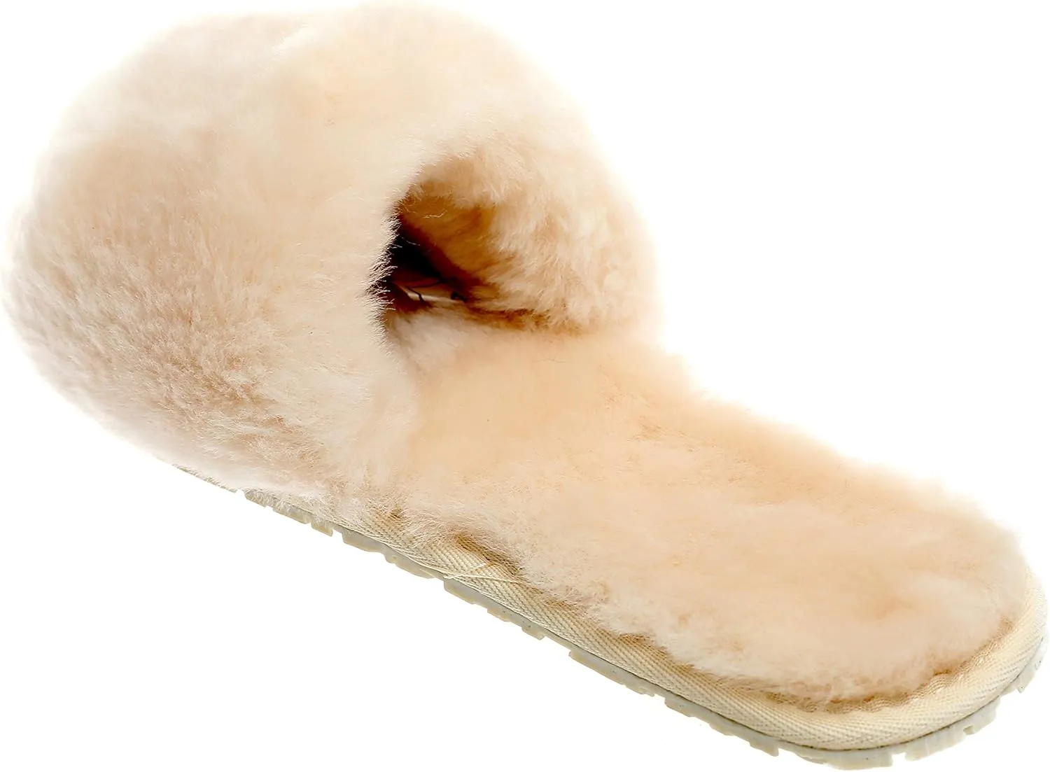 Millffy Women's Wool Fur Slippers Sheepskin Leather Slippers Shearling Fur Fluffy Fuzzy House Bedroom Shoes Slides