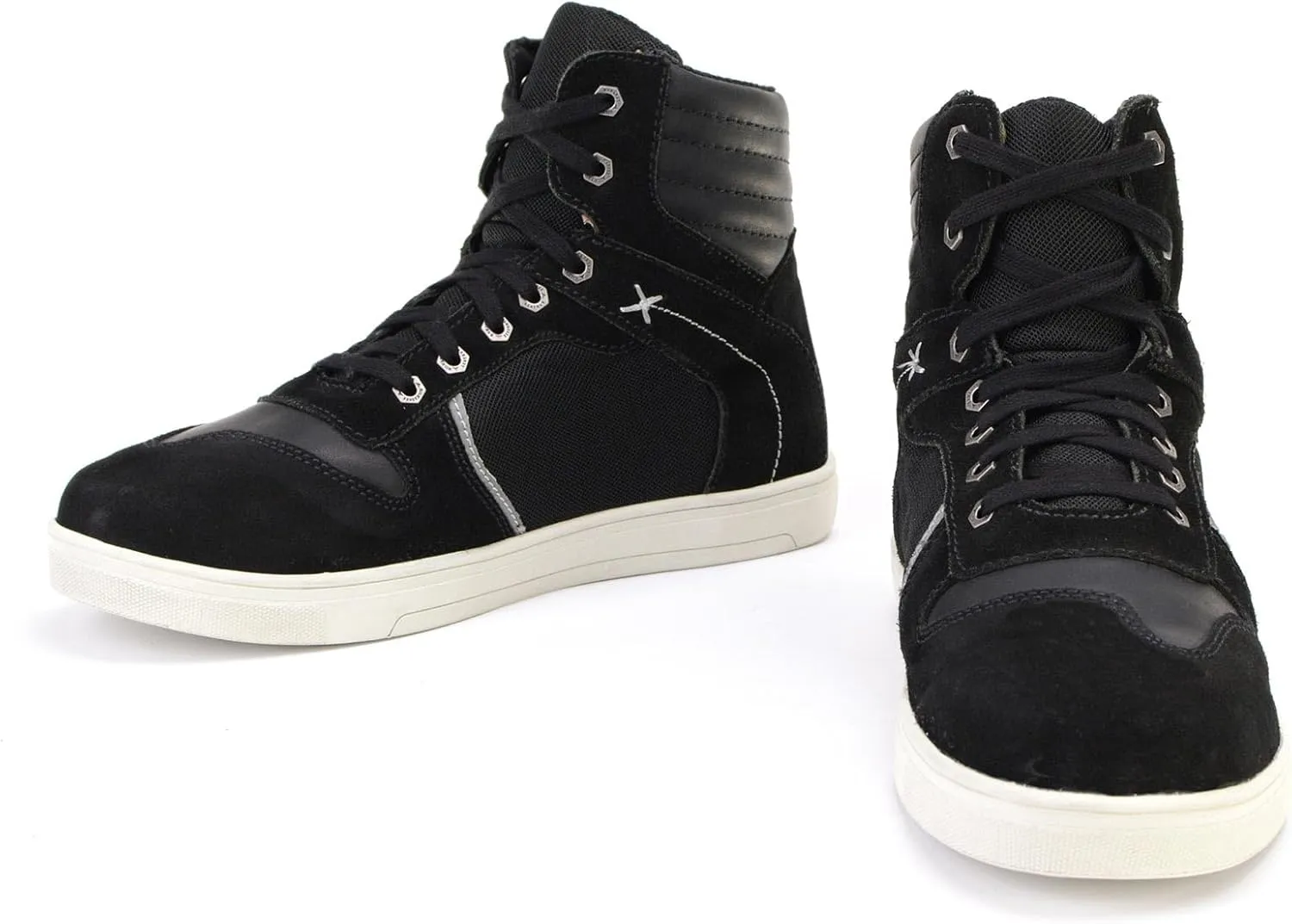 Milwaukee Leather Men's Motorcycle Reinforced Street Biker Casual Riding Shoes Leather Suede Canvas - 10