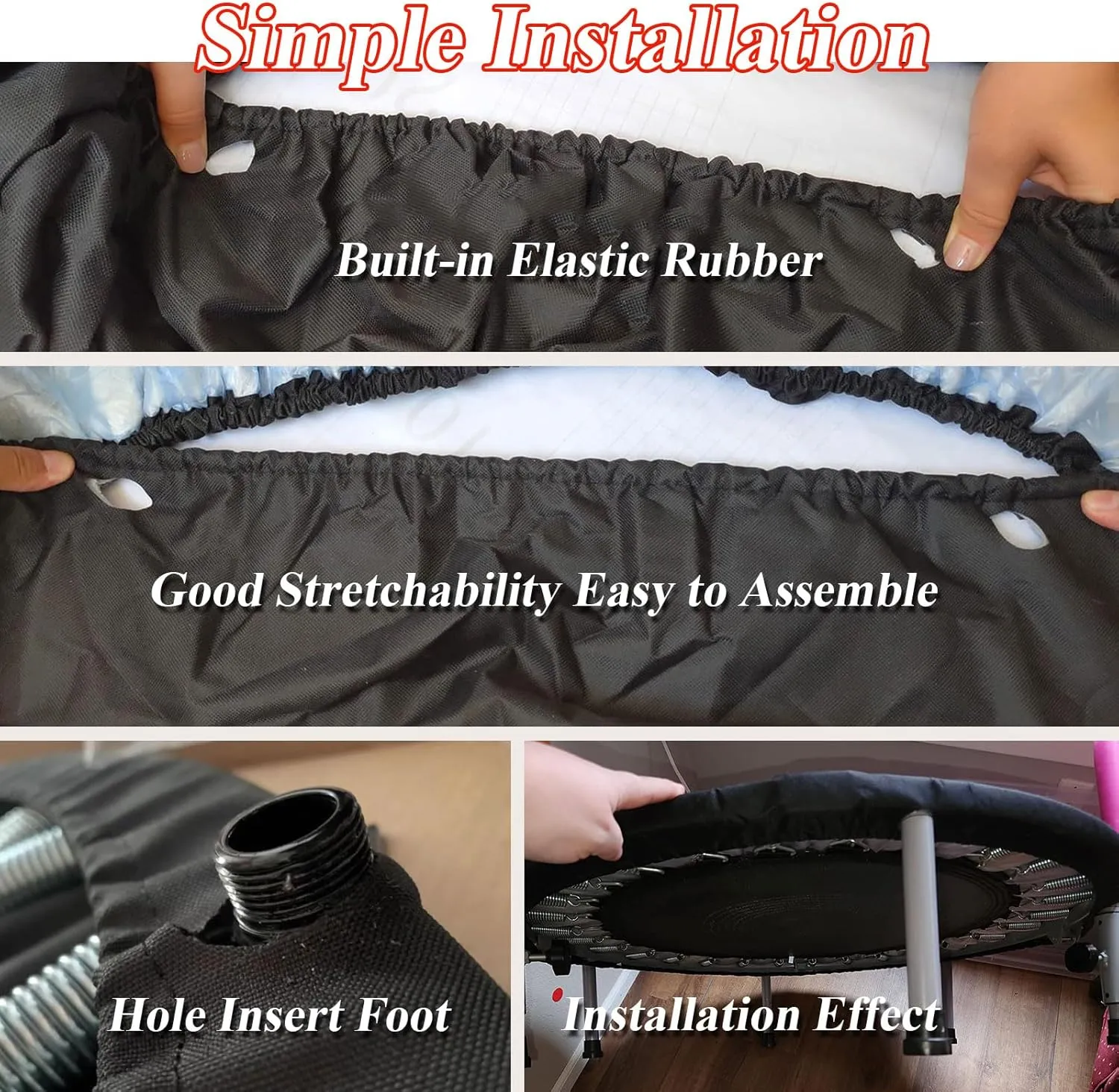 Mini Trampoline Spring Cover,36 38 40 48 60 Inch Round Trampoline Cover Replacement,600D Thickened Oxford Cloth Tear-Resistant, for Small Trampoline Frame, Cover Only