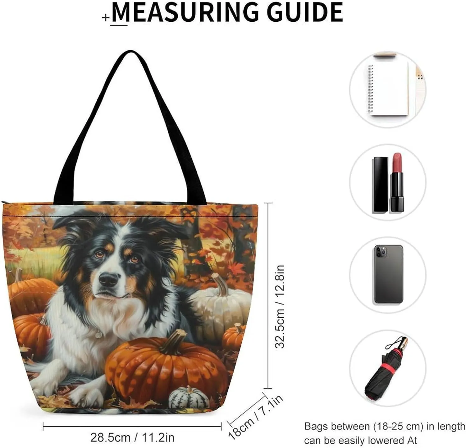 MoBlinko Autumn Watercolor Pumpkins Tote Bag for Women Reusable Shopping Bag Handbags Shoulder Bags with Zipper