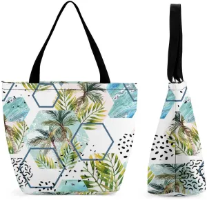 MoBlinko Marble Tote Bag for Women Reusable Handbags Shoulder Bags with Zipper for Yoga Grocery Shopping Gifts