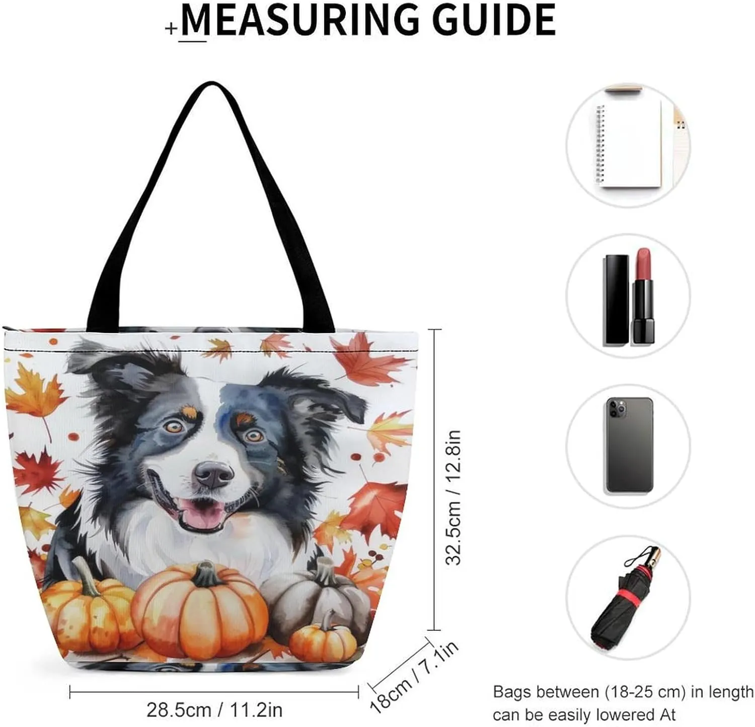 MoBlinko Smile Dog Women Tote Bags Yoga Reusable Grocery Bagsshoulder Bag Handbag with Zipper