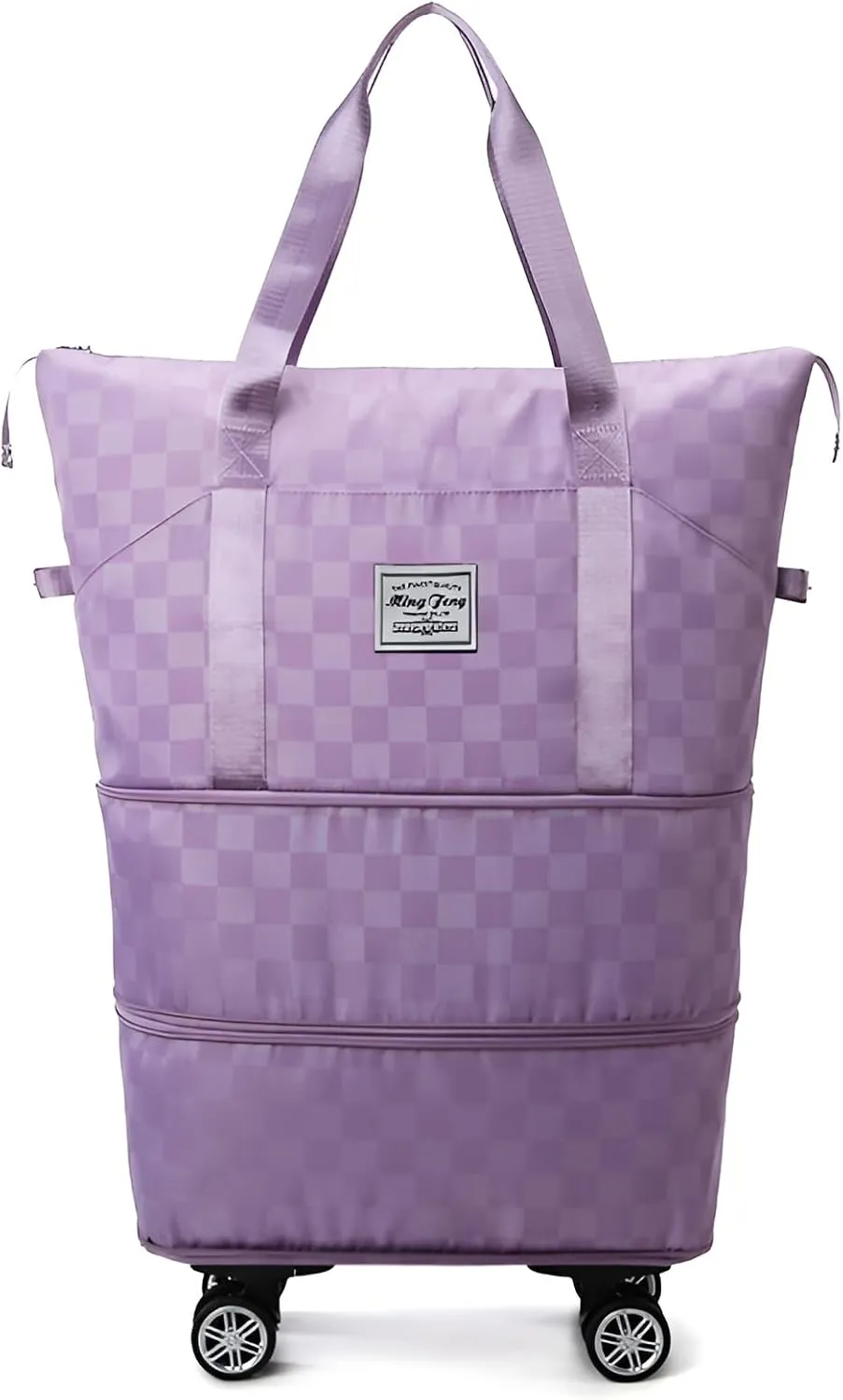 Mokcoliy]Women's Rolling Duffle Bag with Wheels,【Oxford Fabric Travel Luggage】 55L Carry-On w/Smooth Spinner Wheels, TSA-Friendly Weekend Bag for Airport Adventures, Water- & Tear-