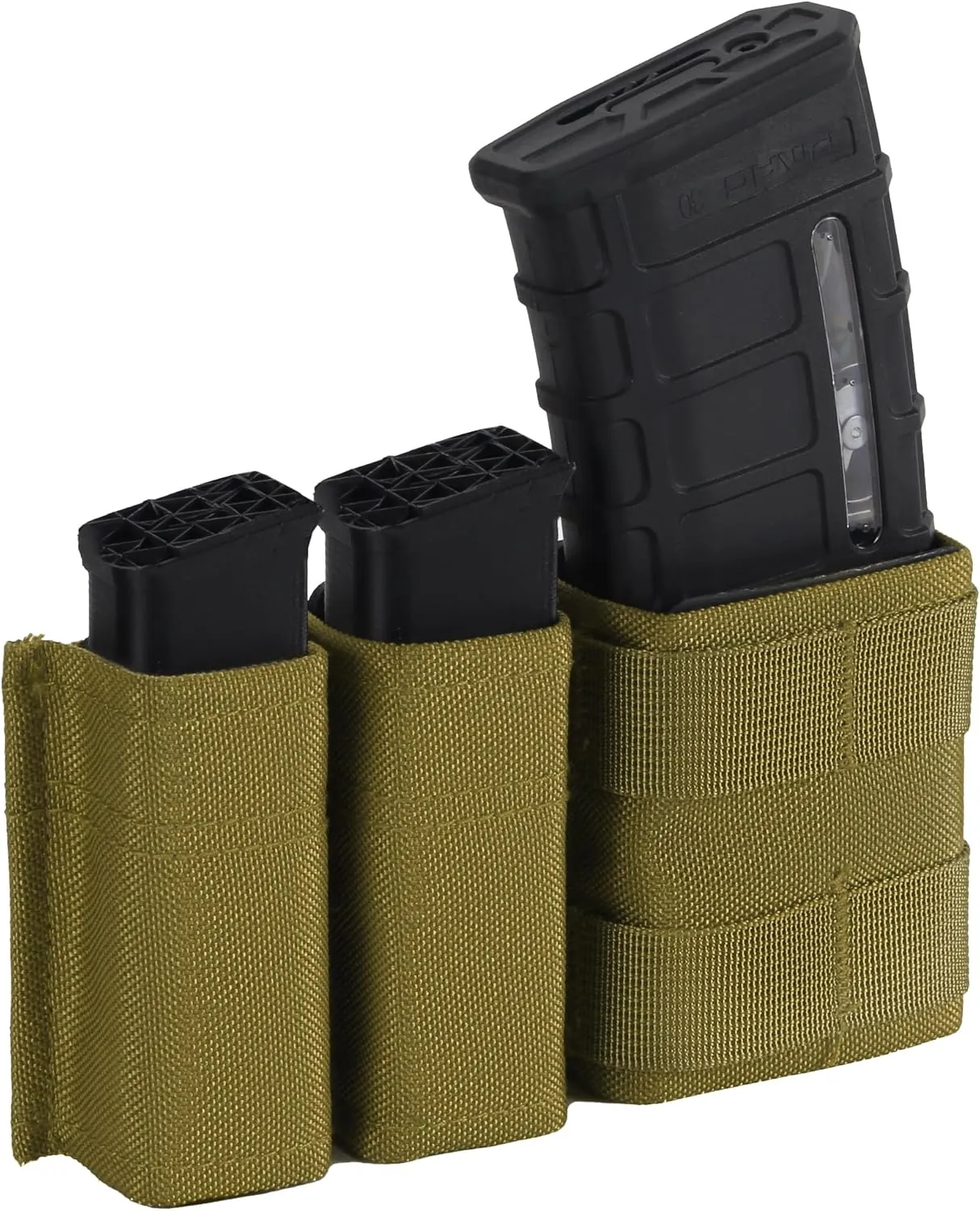 MOLLE-Compatible 5.56 & 9mm Double Magazine Pouch with Quick Release Insert for Tactical Vests, Belts, and Outdoor Shooting Accessories