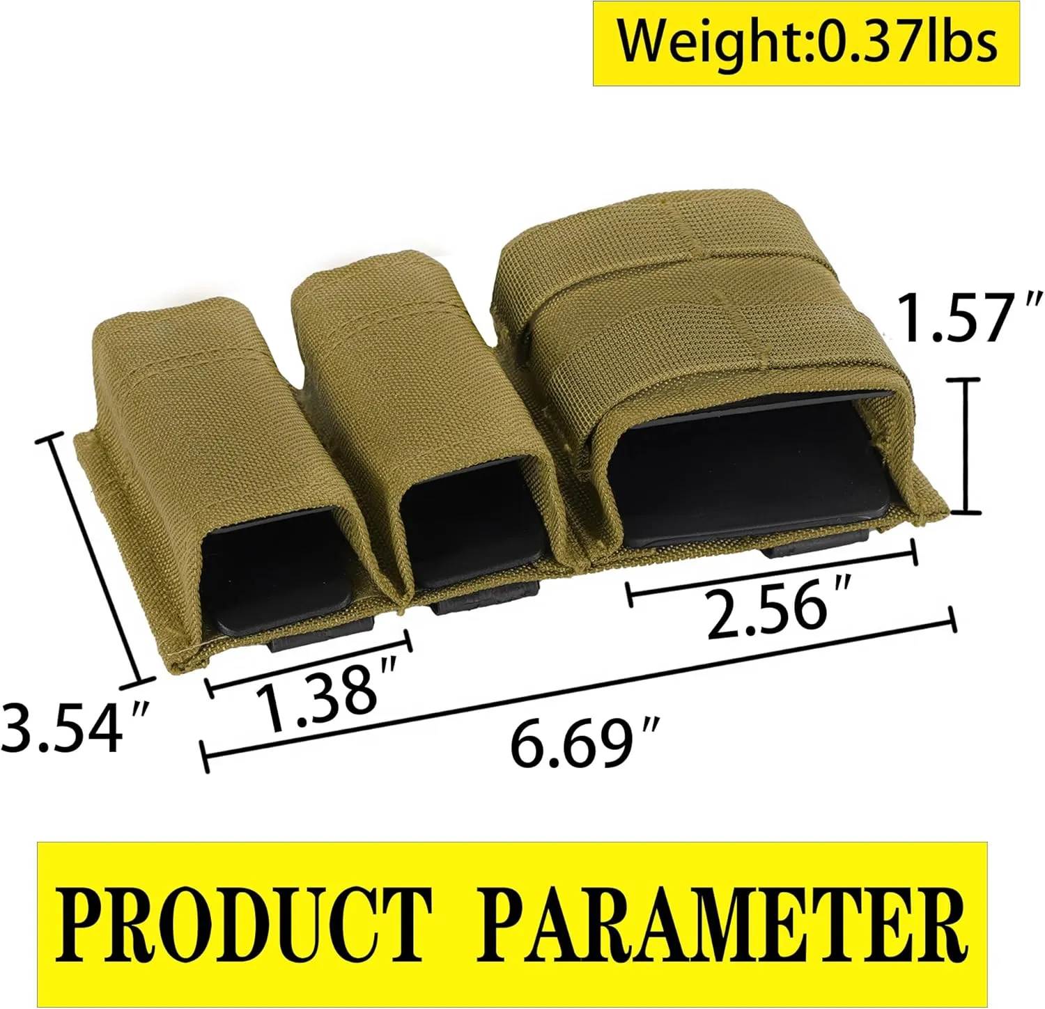 MOLLE-Compatible 5.56 & 9mm Double Magazine Pouch with Quick Release Insert for Tactical Vests, Belts, and Outdoor Shooting Accessories