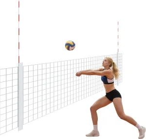 MR Volleyball Antenna Set, Antenna Poles with Sleeve, Fiberglass Collapsible Volleyball Referee Equipment Training Equipment Indoor Outdoor Beach Play, 1 Pair