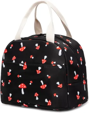 Mushroom Insulated Lunch Bag for Women Grils, Reusable Tote Lunch Box for Work School Picnic Travel