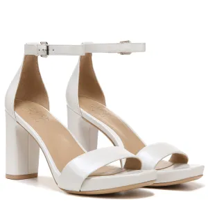Naturalizer Womens Joy Ankle Strap Heeled Dress Sandal,White Leather,6 Wide