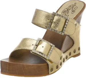 Naughty Monkey Women's Vegas 2 Strap Wedge Sandal