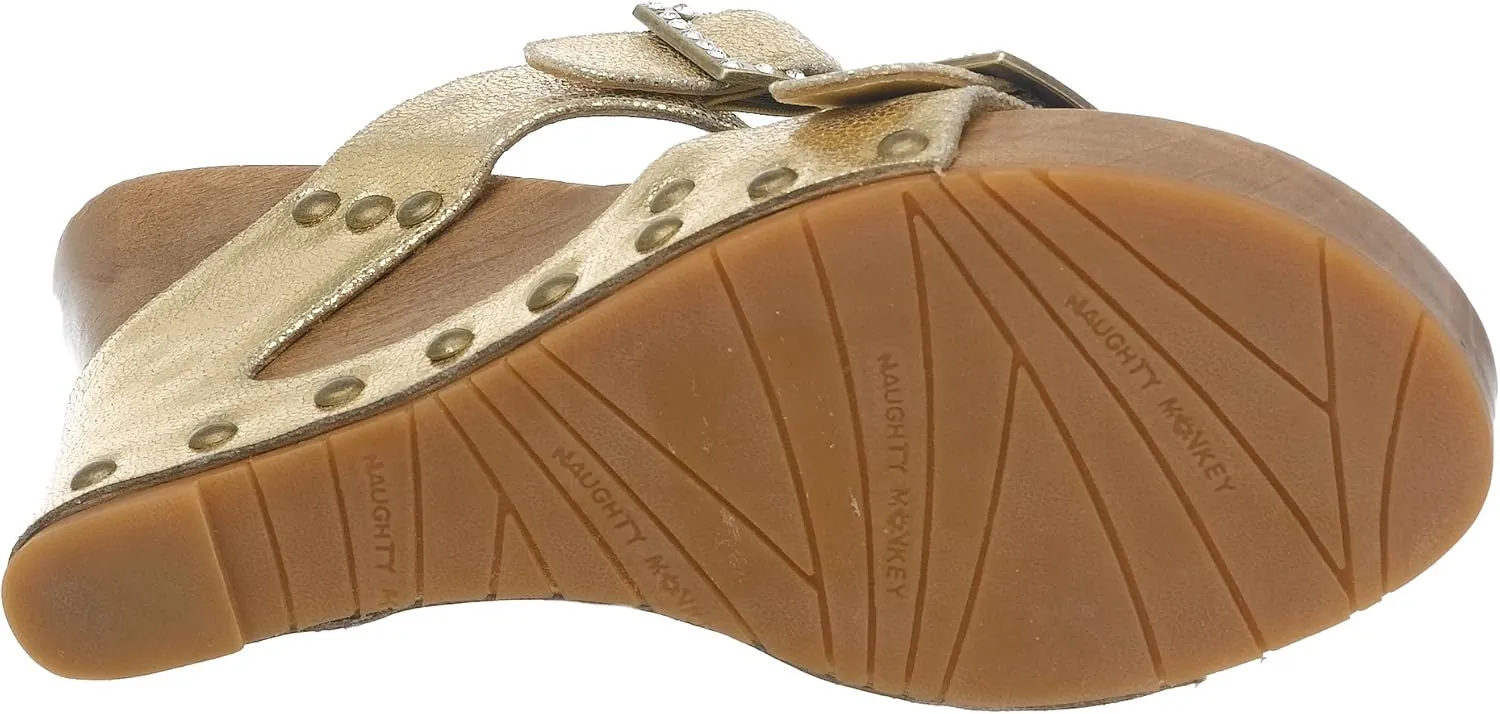 Naughty Monkey Women's Vegas 2 Strap Wedge Sandal
