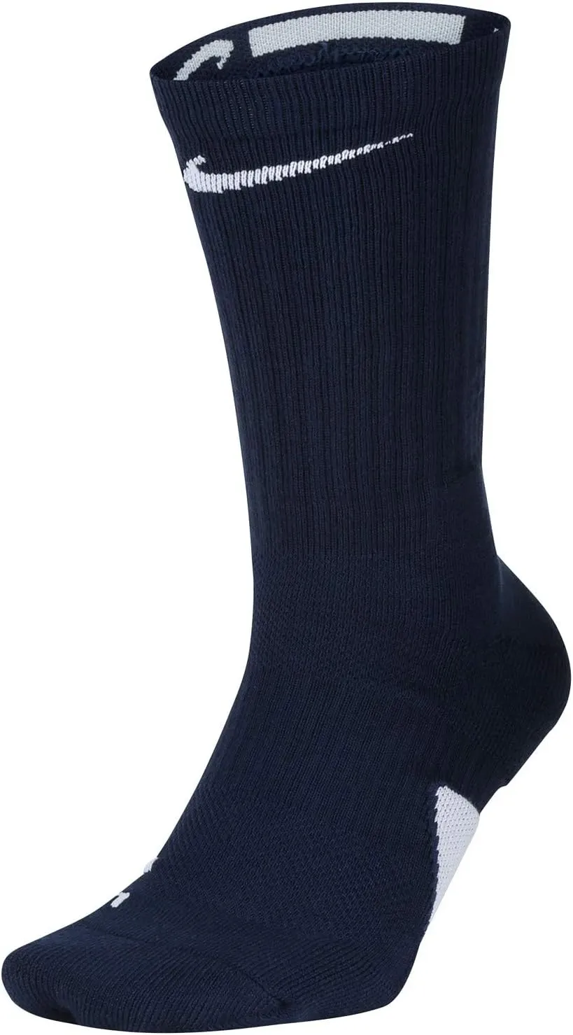 Nike Elite Crew Midnight Navy/White/White LG (Men's Shoe 8-12, Women's Shoe 10-13)