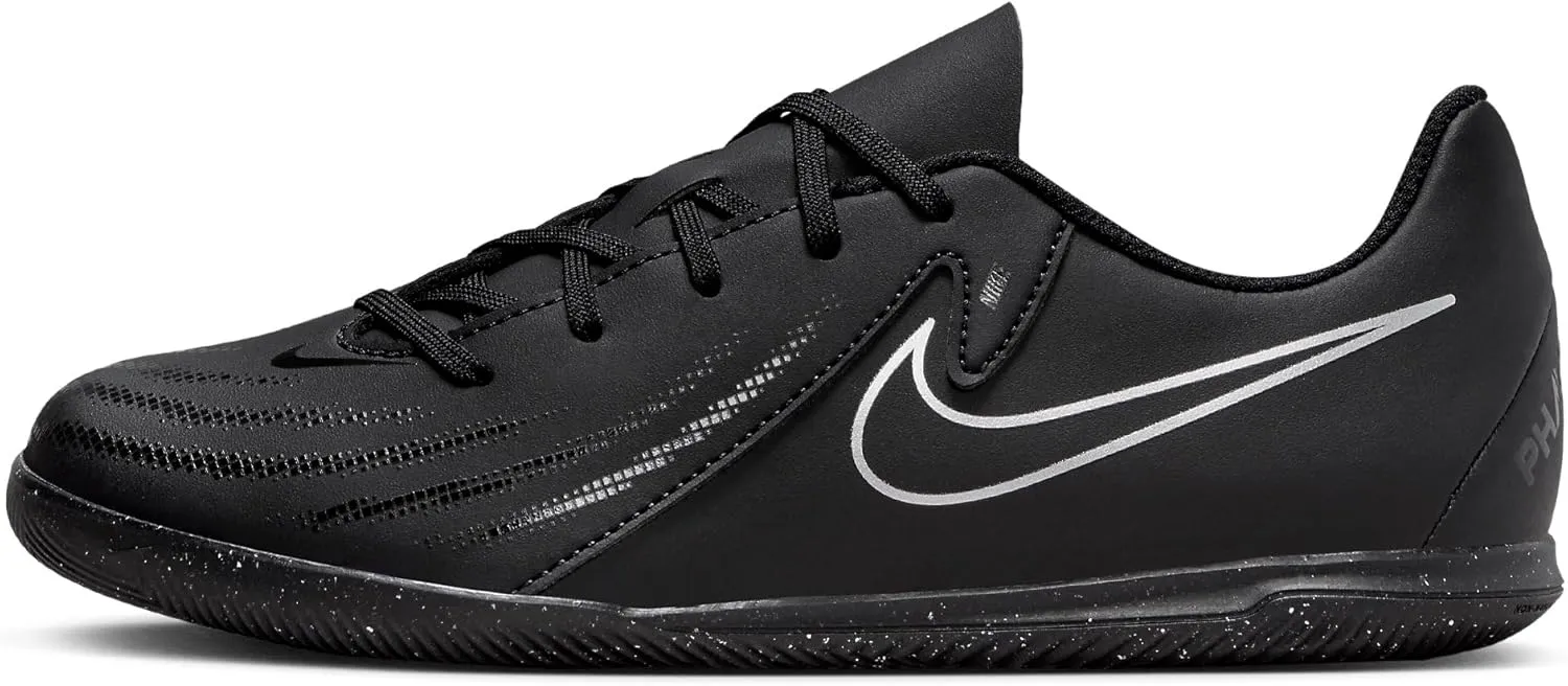Nike Jr. Phantom GX 2 Club Little/Big Kids' IC Soccer Shoes (FJ2606-001, Black/Black)