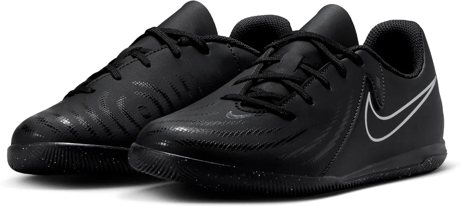 Nike Jr. Phantom GX 2 Club Little/Big Kids' IC Soccer Shoes (FJ2606-001, Black/Black)