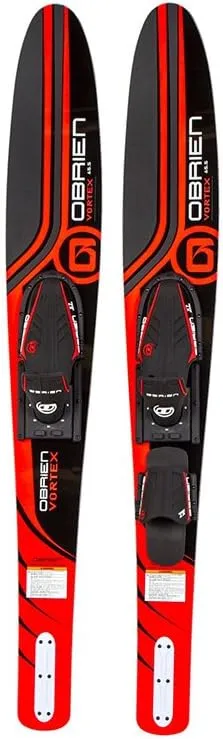 O'Brien Vortex Widebody Combo Water Skis 65.5", Red, Crimson (2181130)