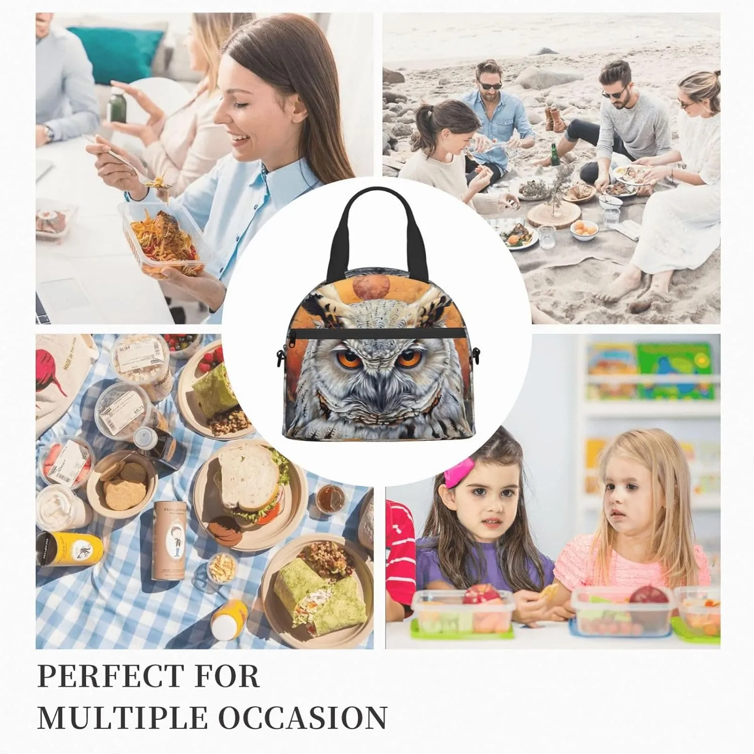 Owl Beliefs Reusable Insulated Lunch Bag Lunch Box For Women Men Perfect For Daily Commute Travel