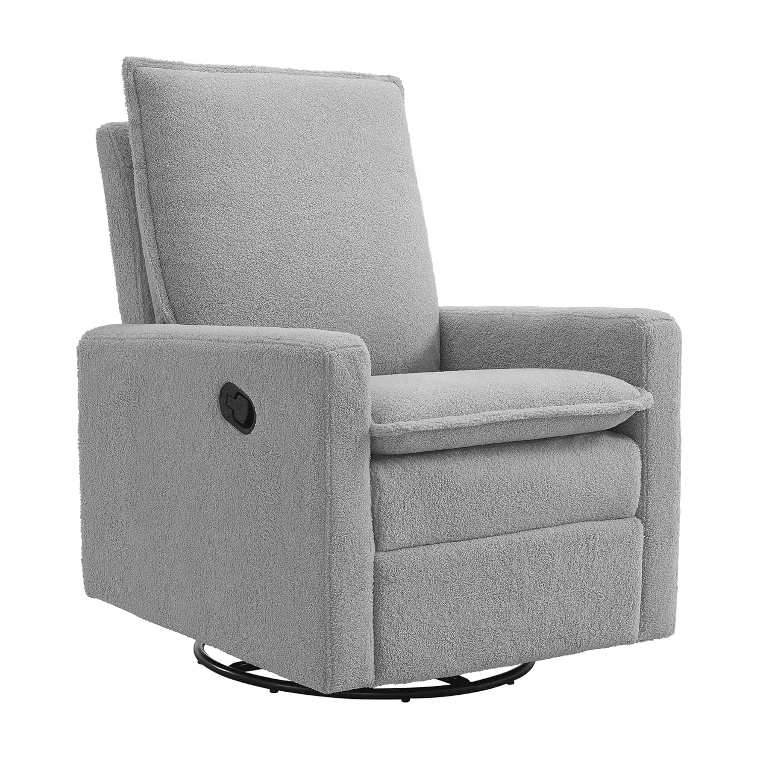 Oxford Baby Uptown Upholstered Swivel Glider and Recliner Nursery Chair,Boucle, Koala Gray