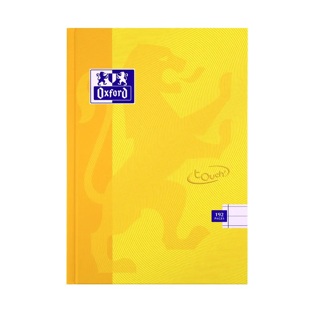 Oxford Touch Yellow A5 Hardback Casebound Notebook Ruled with Margin 192 Pages