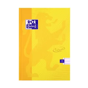 Oxford Touch Yellow A5 Hardback Casebound Notebook Ruled with Margin 192 Pages