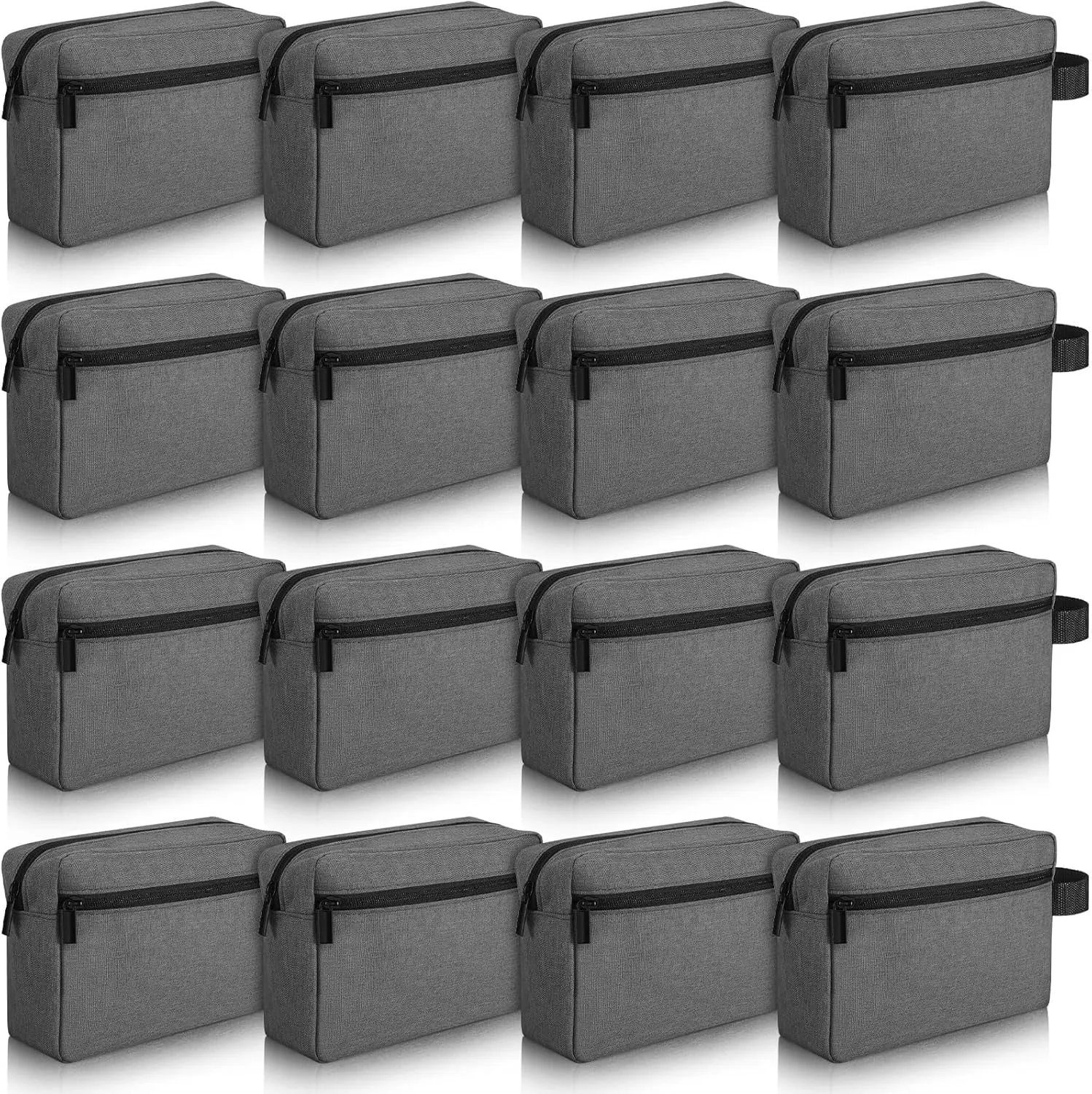 Paterr 16 Pcs Travel Toiletry Bag for Women Men Large Water Resistant Shaving Bag Hanging Cosmetic Bag with Handle and Divider Storage Travel Pouch Case (Dark Gray)