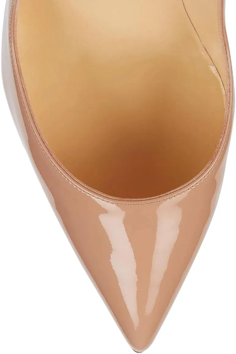 Pazzion Women Chic Sky High Heels Notched Pumps Pointed Toe Stiletto Slip On Formal Event Party Shoes Size 4-16 US