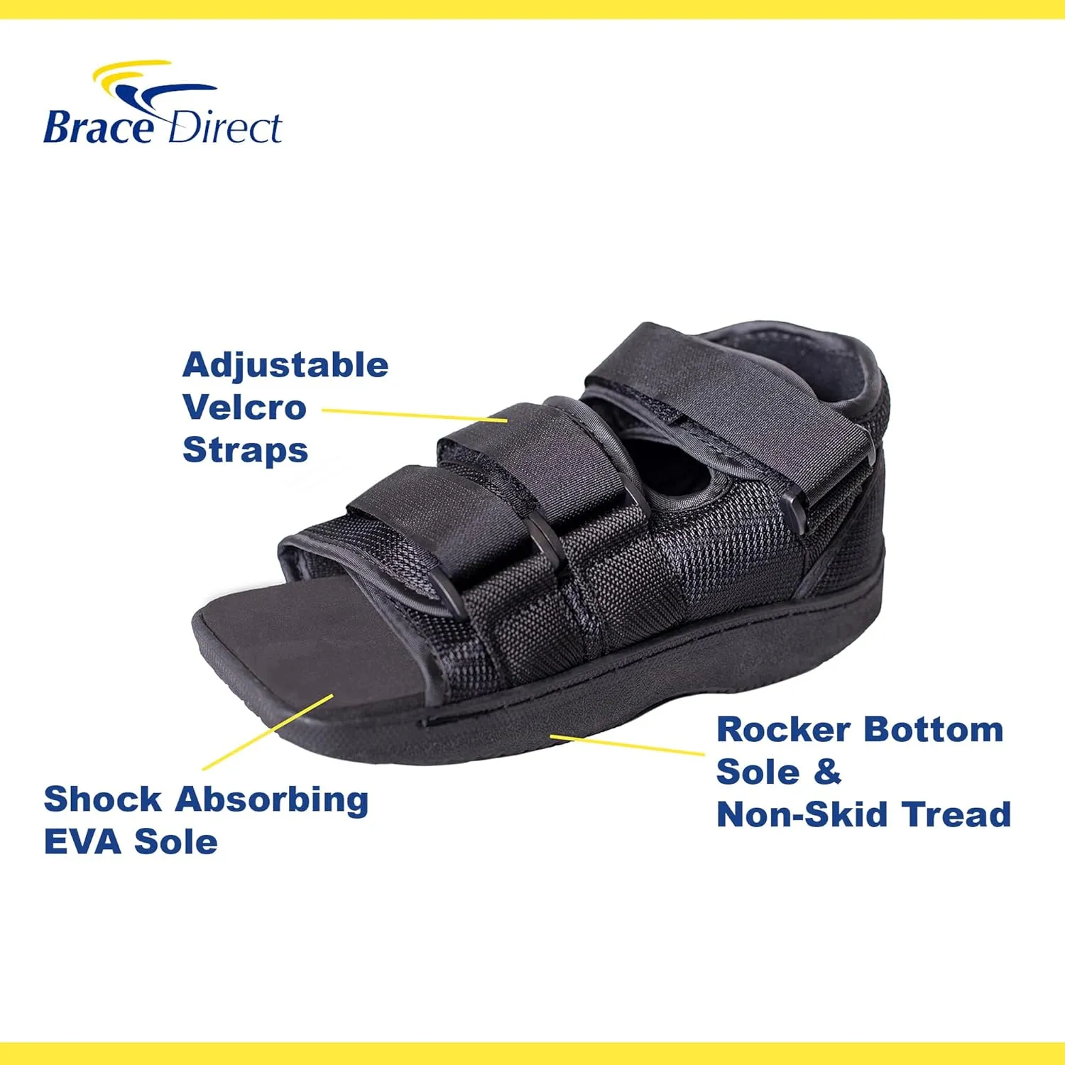 Pediatric Square-Toe Post-Op Shoe – Recovery Support for Broken or Fractured Foot & Toe Surgery, Left/Right Foot, Kids XS (US Shoe 11-1)