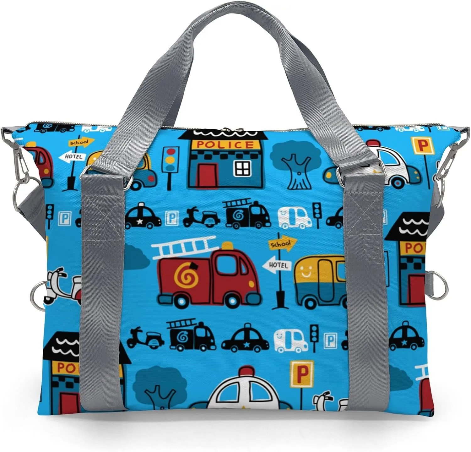 Personalized City House Car Street Lamp Sport Dance Bag,Custom Duffle Bag Gym Bag Customized Travel Duffel Bag with Name or Text