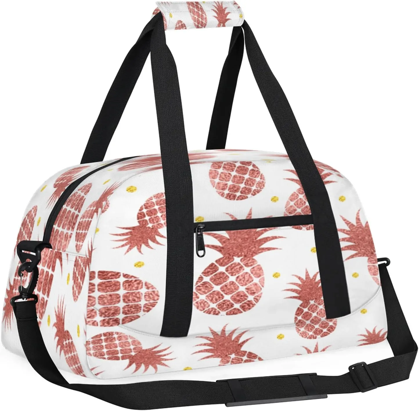 Pineapples Fruits Small Gym Bag 18 inch Carry On Duffel Bag for Weekender Travel Sports Workout Yoga Gymnastics Dance Ballet