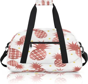 Pineapples Fruits Small Gym Bag 18 inch Carry On Duffel Bag for Weekender Travel Sports Workout Yoga Gymnastics Dance Ballet